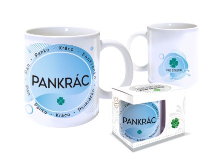 Hrnček s menom PANKRÁC (Farba motívu Hnedá)