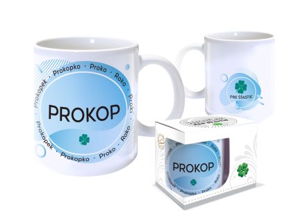 Hrnček s menom PROKOP (Farba motívu Hnedá)