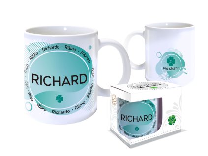 Hrnček s menom RICHARD (Farba motívu Hnedá)