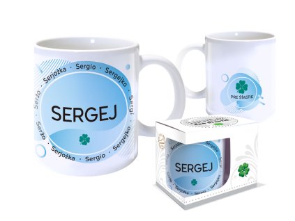 Hrnček s menom SERGEJ (Farba motívu Hnedá)