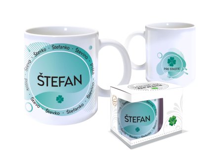 Hrnček s menom ŠTEFAN (Farba motívu Hnedá)