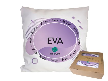 Vankúš s menom EVA (Farba motívu Fialová)