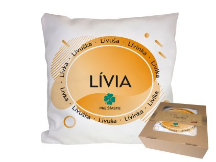 Vankúš s menom LÍVIA (Farba motívu Fialová)