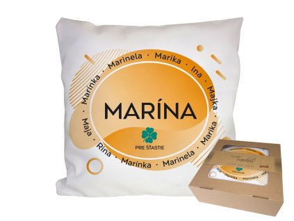 Vankúš s menom MARÍNA (Farba motívu Fialová)