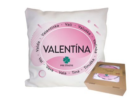 Vankúš s menom VALENTÍNA (Farba motívu Fialová)