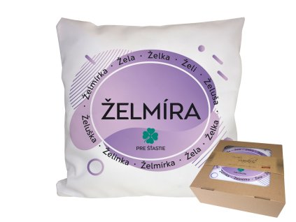 Vankúš s menom ŽELMÍRA (Farba motívu Fialová)