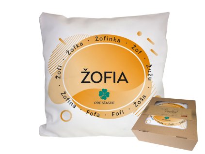 Vankúš s menom ŽOFIA (Farba motívu Fialová)