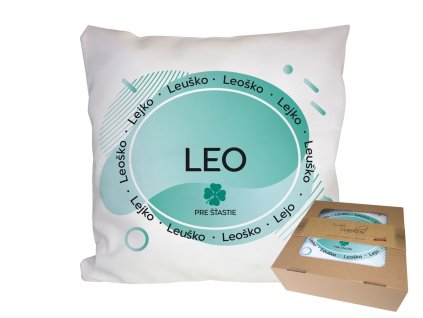 Vankúš s menom LEO (Farba motívu Hnedá)