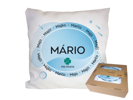 Vankúš s menom MÁRIO (Farba motívu Hnedá)