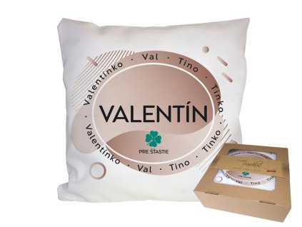 Vankúš s menom VALENTÍN (Farba motívu Hnedá)