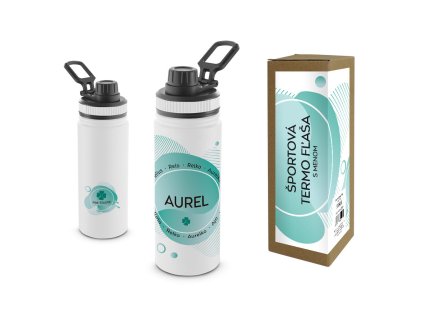 Termofľaša s menom AUREL (Farba motívu Hnedá, Produkt Termoska)