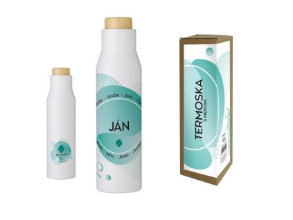 Termofľaša s menom JÁN (Farba motívu Hnedá, Produkt Termoska)