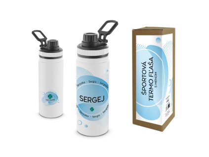 Termofľaša s menom SERGEJ (Farba motívu Hnedá, Produkt Termoska)