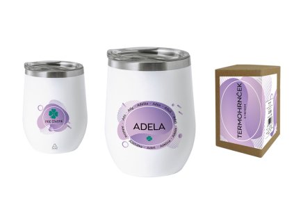 Termohrnček s menom ADELA (Farba motívu Fialová)