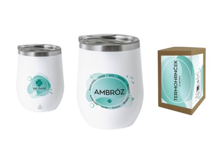 Termohrnček s menom AMBRÓZ (Farba motívu Hnedá)