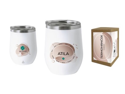 Termohrnček s menom ATILA (Farba motívu Hnedá)