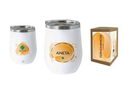 Termohrnček s menom ANETA (Farba motívu Fialová)