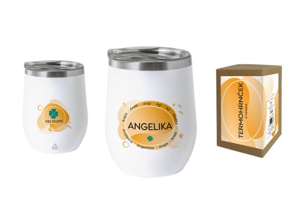 Termohrnček s menom ANGELIKA (Farba motívu Fialová)