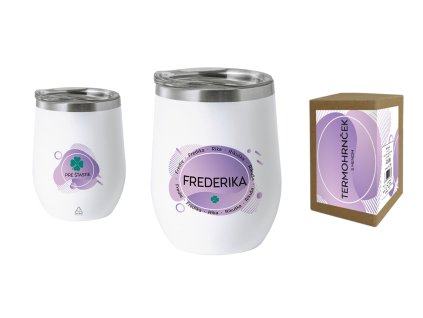 Termohrnček s menom FREDERIKA (Farba motívu Fialová)