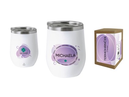 Termohrnček s menom MICHAELA (Farba motívu Fialová)