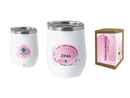 Termohrnček s menom ZINA (Farba motívu Fialová)