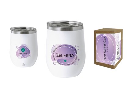 Termohrnček s menom ŽELMÍRA (Farba motívu Fialová)