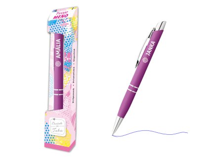 Pero v krabičke TEEN PINK s menom