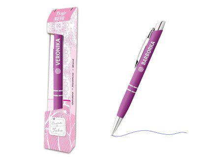 Pero v krabičke LUXURY PINK s menom