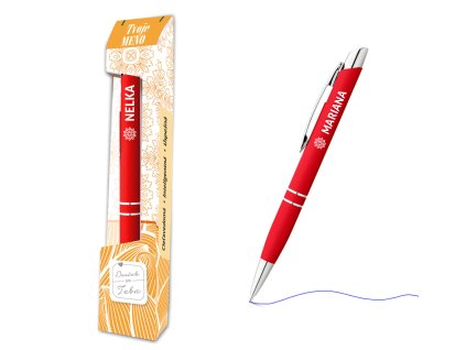 Pero v krabičke LUXURY ORANGE s menom