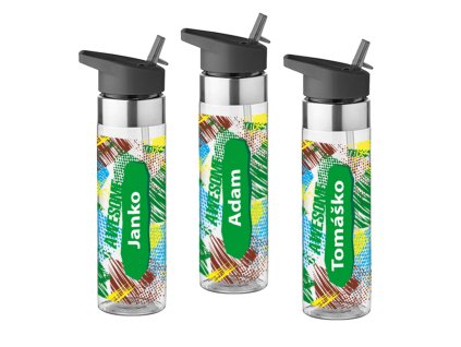 Športová fľaša TEEN GREEN so slamkou a menom