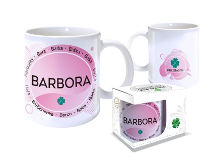 Hrnček s menom BARBORA (Farba motívu Fialová)