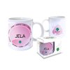 Hrnček s menom JELA (Farba motívu Fialová)