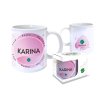 Hrnček s menom KARINA (Farba motívu Fialová)