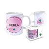 Hrnček s menom PERLA (Farba motívu Fialová)