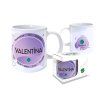 Hrnček s menom VALENTÍNA (Farba motívu Fialová)