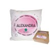 Vankúš s menom ALEXANDRA (Farba motívu Fialová)