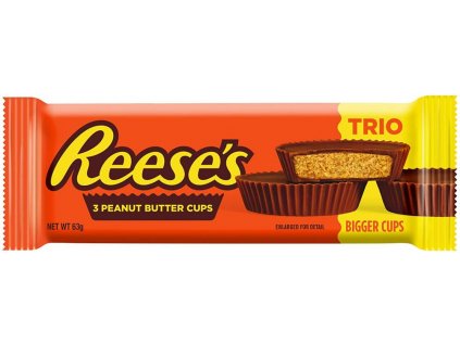 reeses peanut butter trio 3 milk chocolate flavour cups 63g