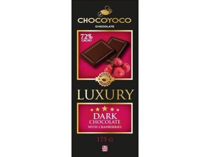 Luxury Hořká čokoláda s brusinkami 72% 175g