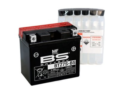 Bezúdržbová motocyklová batéria - max 20° náklon BS-BATTERY BTZ7S-BS (YTZ7S-BS)