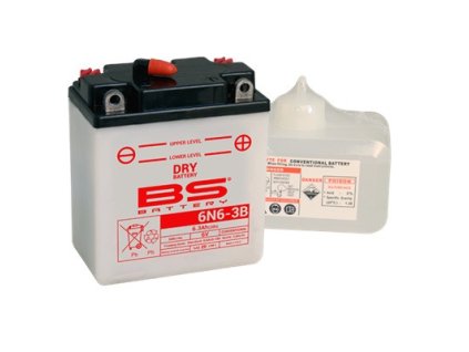 Konvenčný akumulátor ( s kyselinou) BS-BATTERY 6N6-3B Balenie vrát.kyseliny