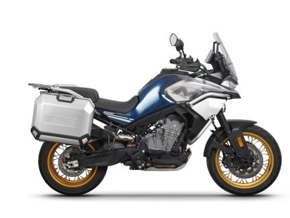 Kompletná sada bočných hliníkových kufrov SHAD TERRA, 36/47 litrový bočné kufre, vrátane montážnej sady SHAD CF Moto 800MT