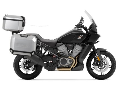 Kompletná sada hliníkových kufrov SHAD TERRA, 37 litrový vrchný kufor, 36/47 litrový bočné kufre, vrátane montážnej sady a platni SHAD Harley Davidson Pan America 1250