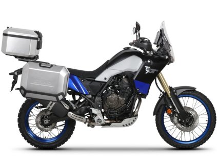 Kompletná sada hliníkových kufrov SHAD TERRA, 55L vrchný kufor + 36L / 47L bočné kufre, vrátane montážnej sady a dosky SHAD YAMAHA Tenere 700 XTZ690