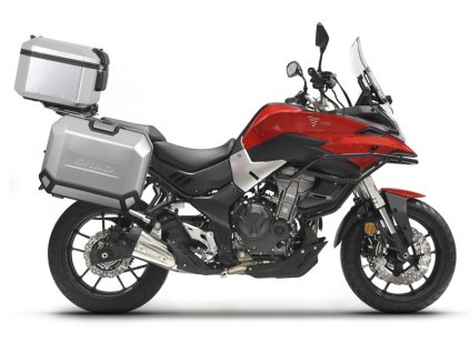Kompletná sada hliníkových kufrov SHAD TERRA, 55L horný kufor + 47L / 47L bočné kufre, vrátane montážnej sady a dosky SHAD Voge 500DS / 500DSX