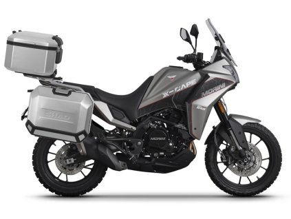 Kompletná sada hliníkových kufrov SHAD TERRA, 55L horný kufor + 47L / 47L bočné kufre, vrátane montážnej sady a dosky SHAD Moto Morini X-Cape 649