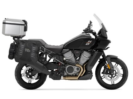Kompletná sada sedlových brašní SHAD TERRA TR40 adventure a hliníkového kufra SHAD TERRA 55L vrátane montážnej sady SHAD Harley Davidson Pan America 1250