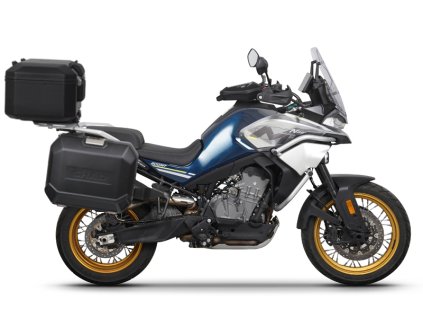 Kompletná sada hliníkových kufrov SHAD TERRA BLACK, 55L topcase + 36L / 47L bočné kufre, vrátane montážnej sady a dosky SHAD CF Moto 800MT