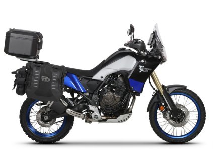Kompletná sada sedlových brašní SHAD TERRA TR40 adventure a hliníkového vrchného kufra SHAD TERRA BLACK 48L vrátane montážnej sady SHAD YAMAHA Tenere 700 XTZ690