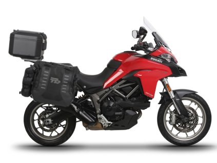Kompletná sada sedlových brašní SHAD TERRA TR40 adventure a hliníkového vrchného kufra SHAD TERRA BLACK 48L vrátane montážnej sady SHAD DUCATI MULTISTRADA 950 / 1200 / 1260