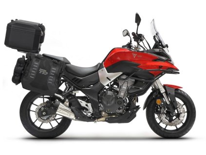 Kompletná sada sedlových brašní SHAD TERRA TR40 adventure a hliníkového kufra SHAD TERRA BLACK 55L, vrátane montážnej sady SHAD Voge 500DS / 500DSX